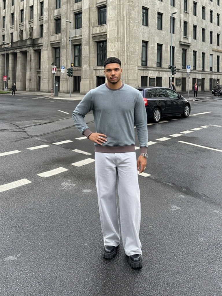 Gray Relax Fit Oversized Men's Sweatshirt