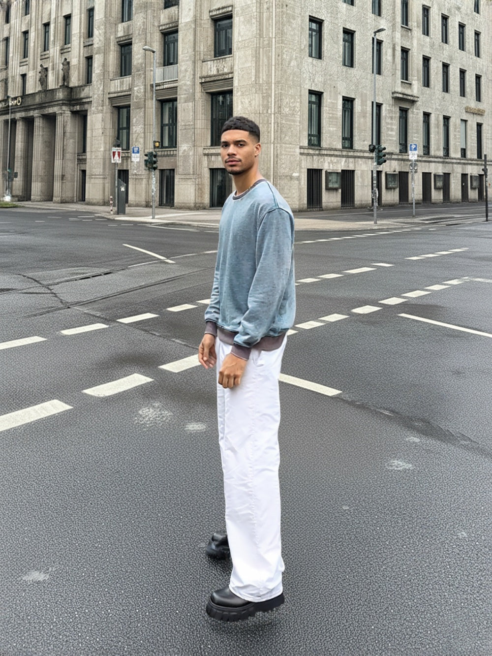 Gray Relax Fit Oversized Men's Sweatshirt