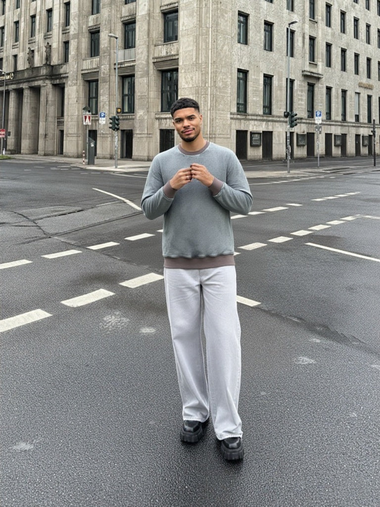 Gray Relax Fit Oversized Men's Sweatshirt