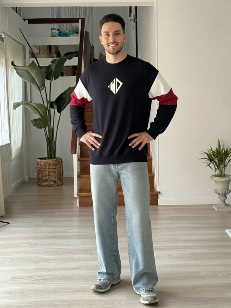 Black Relax Fit Oversized Men's Sweatshirt